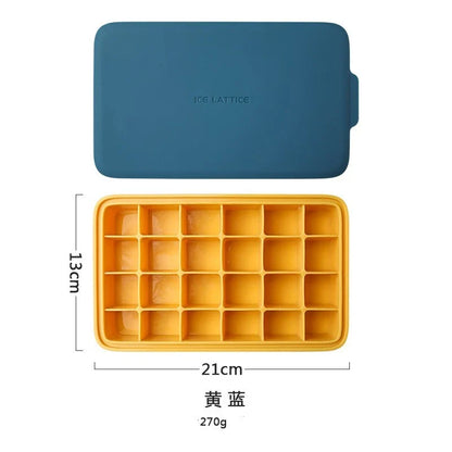 Silicone hexagon-shaped 3D ice cube tray with lid, available in various colours