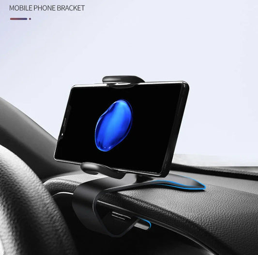 Versatile 360-degree rotating car phone mount with sleek black design, made with premium materials for secure and convenient smartphone use while driving