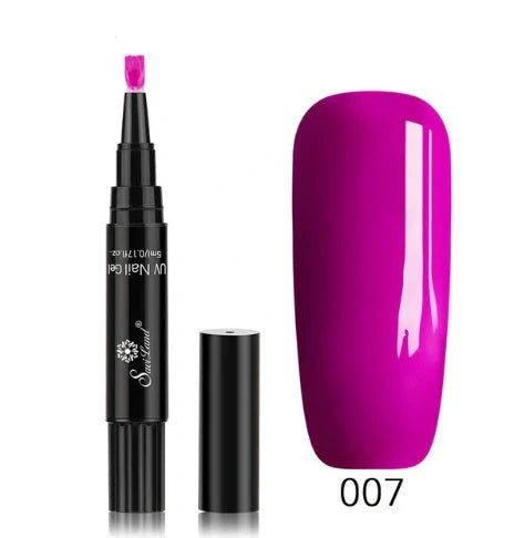 3-in-1 Gel Nail Varnish Pen with Glitter for easy one-step nail art