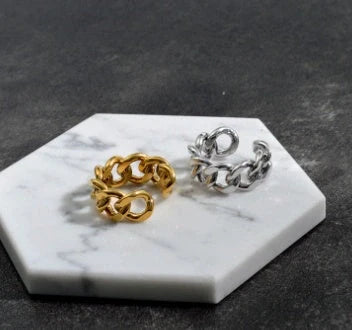 Adjustable aluminium alloy ring chain with golden or silvery electroplated finish