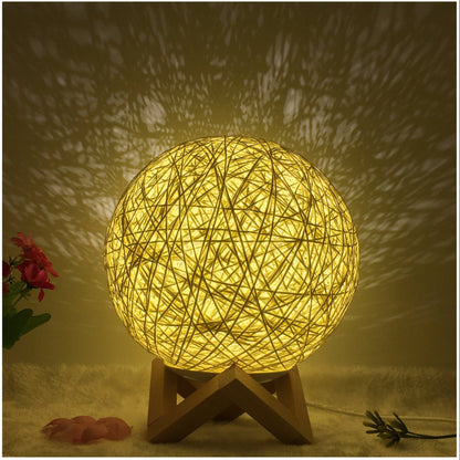 Creative Linen Table Lamp with LED Intelligent USB7 Colour RGB16 Remote Control