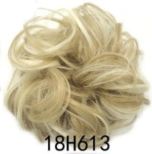 Synthetic wavy curly messy hair bun for women, 12cm diameter, high temperature wire