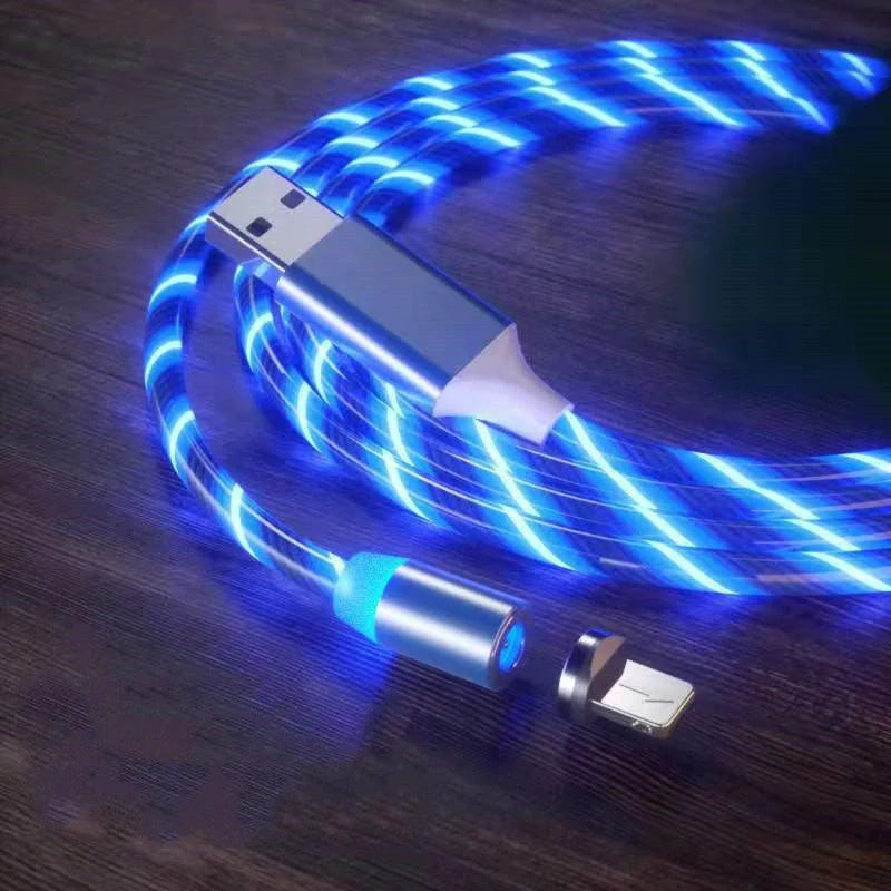 Durable magnetic charging cable with fast charging capability, compatible with multiple devices.