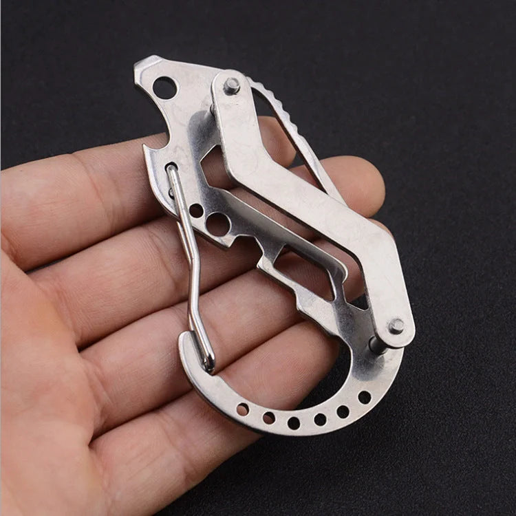 Outdoor portable multi-function key clip with optional bottle opener