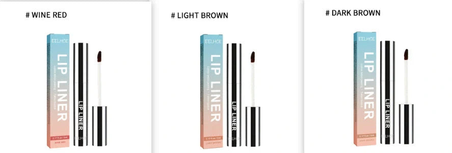 Waterproof Stripping Lip Liner in light brown, dark brown, and wine red shades