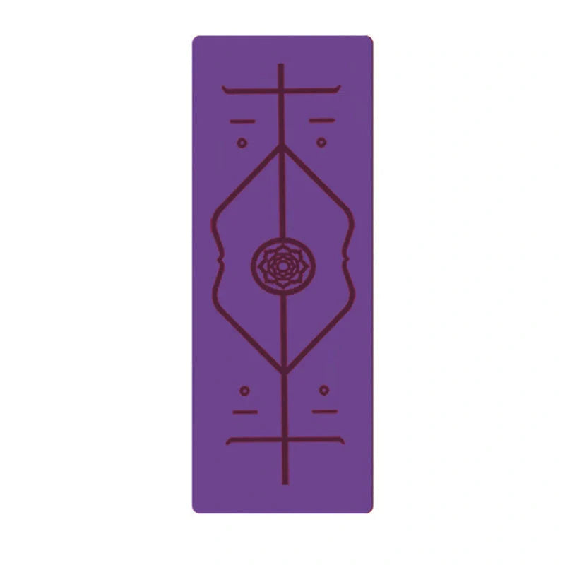 Non-slip TPE yoga mat with position lines for beginners, available in multiple colors