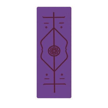Non-slip TPE yoga mat with position lines for beginners, available in multiple colors