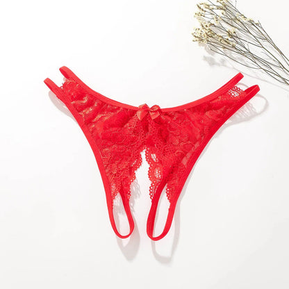 Elegant women's lace thong panties in various colours, offering comfort and style.
