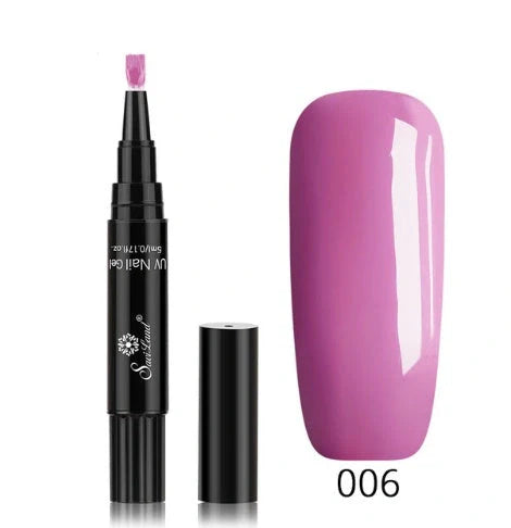 3-in-1 Gel Nail Varnish Pen with Glitter for easy one-step nail art