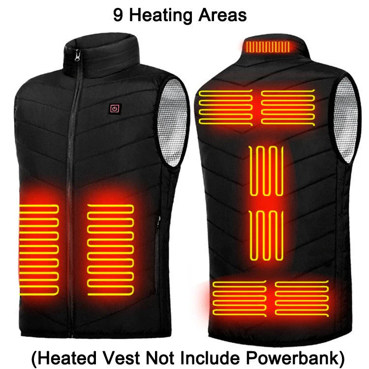 USB Heating Jacket with adjustable temperature settings and multiple heating zones