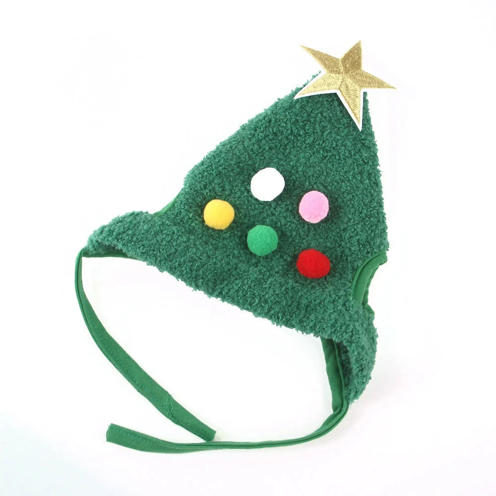 Christmas pet costume in velvet with antlers and bib for winter warmth