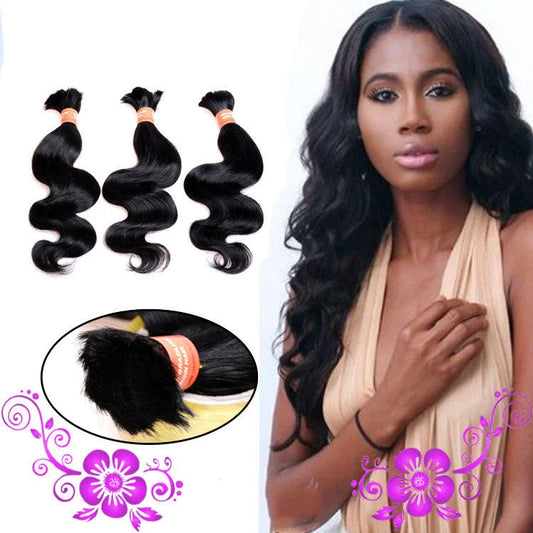 7A body wave human hair handle in various lengths for natural styling