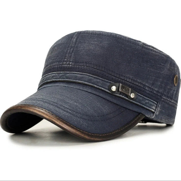 Malecap Middle-aged Casual Cotton Flat Cap in various colours with tie-dye pattern