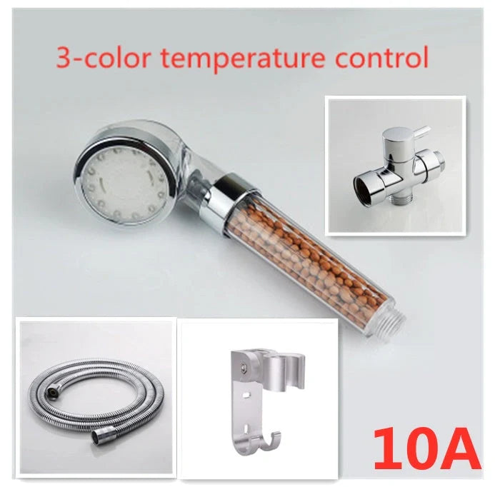Color Changing LED Shower Head with temperature display and high-pressure flow