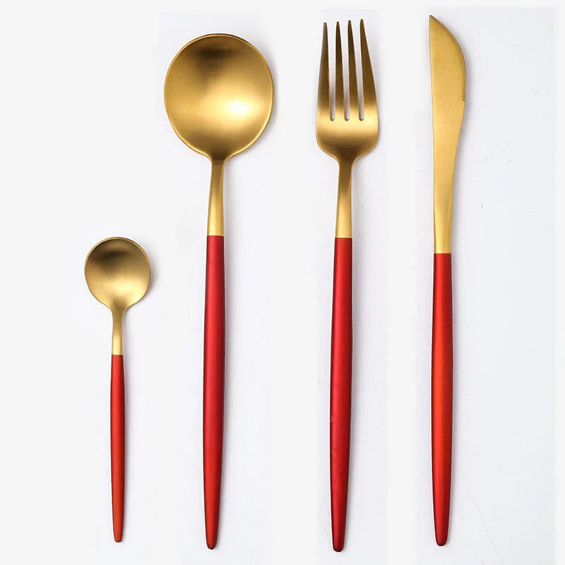 Premium 20-piece stainless steel cutlery set with mirror-polished finish, ergonomic design, and elegant gift box