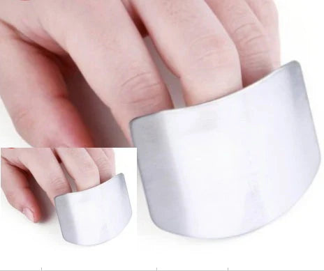 Premium stainless steel finger guard for safe and precise cutting in the kitchen