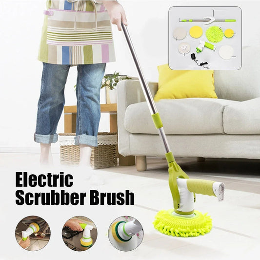Premium Rechargeable Electric Cleaning Brush Mop with 180-degree rotation and adjustable length for efficient home cleaning