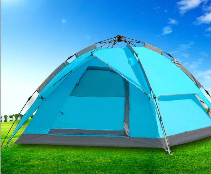 Water-proof automatic opening tent for 3-4 people, available in sky blue and army green