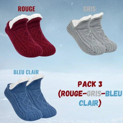 Winter woolen socks with non-slip dots in various colours