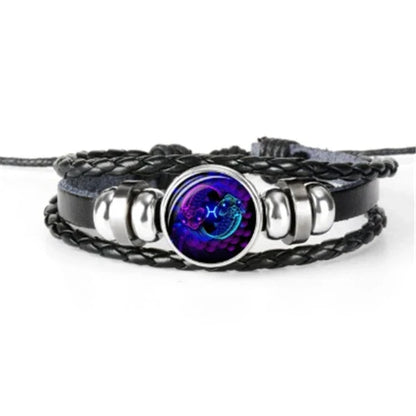 Zodiac Constellation Bracelet with Braided Design for Men, Women, and Kids in Various Colors