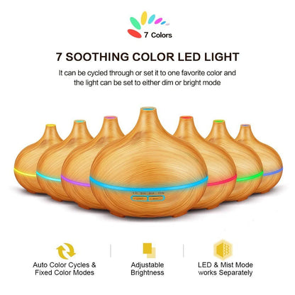 550ml Ultrasonic Humidifier with Aromatherapy Function in various colors