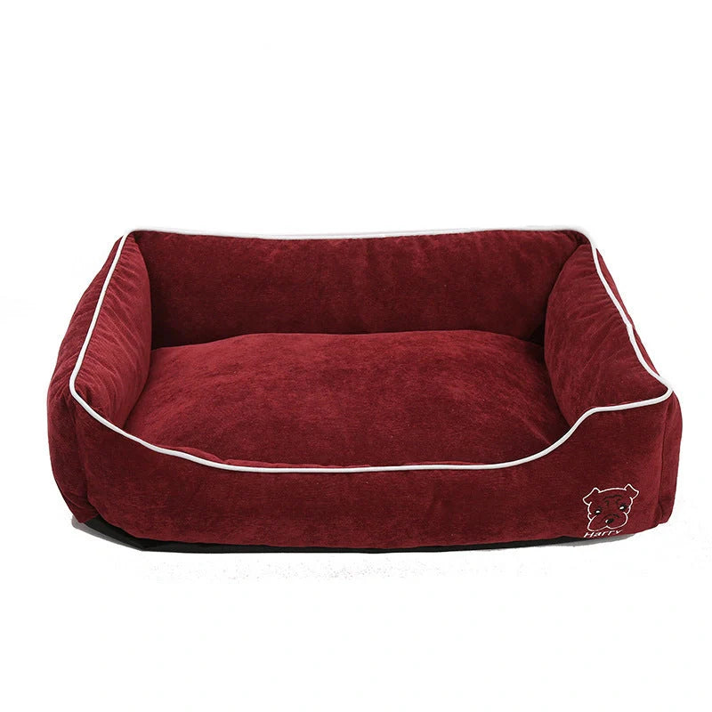 Durable corduroy bite-resistant pet kennel in various sizes and colours