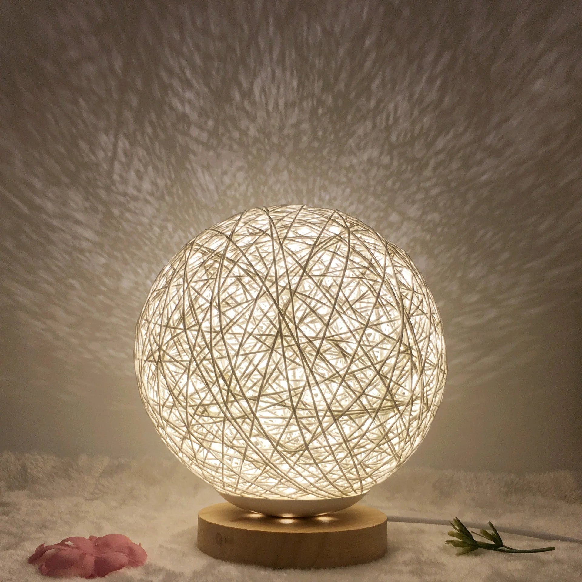Creative Linen Table Lamp with LED Intelligent USB7 Colour RGB16 Remote Control
