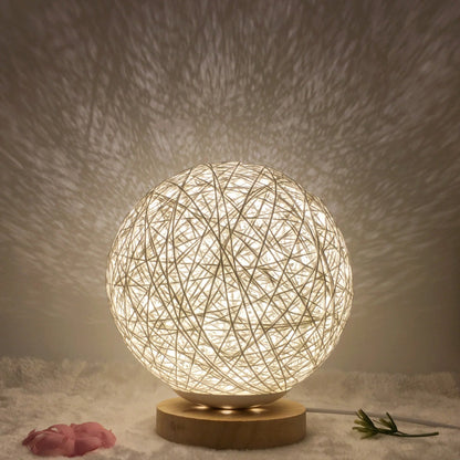 Creative Linen Table Lamp with LED Intelligent USB7 Colour RGB16 Remote Control