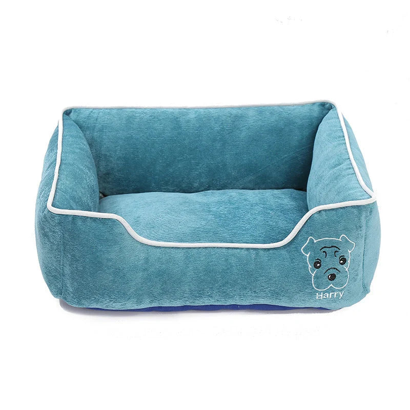 Durable corduroy bite-resistant pet kennel in various sizes and colours