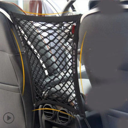 Elastic Car Pet Fence with black nylon mesh for secure pet isolation during travel