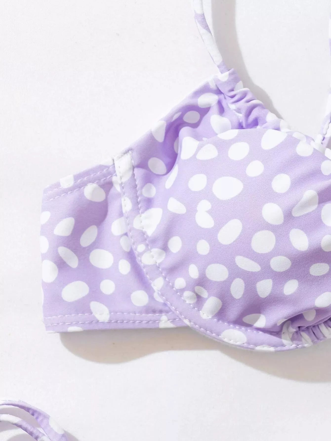 Women's green and purple split swimsuit bikini in polyester, sizes S to L