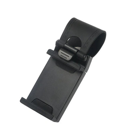 Universal steering wheel phone mount for hands-free smartphone use