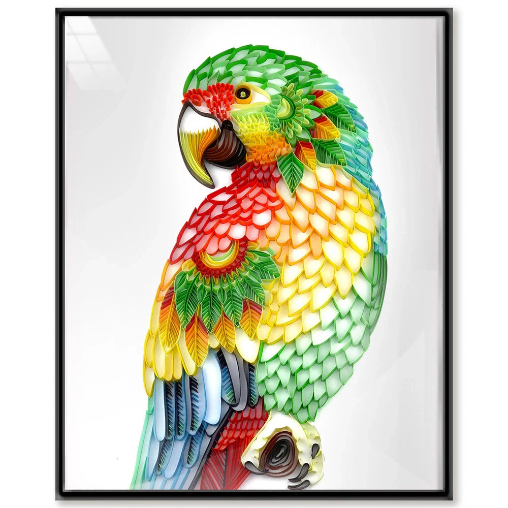 Handmade quilted paper painting craft kit with custom designs and tools included