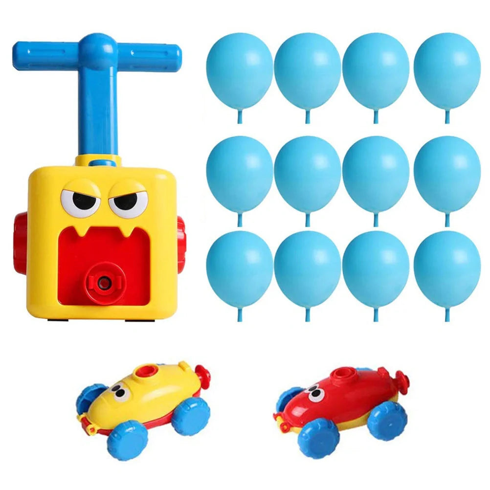 Children's air balloon powered car toy with 12 balloons, educational and eco-friendly