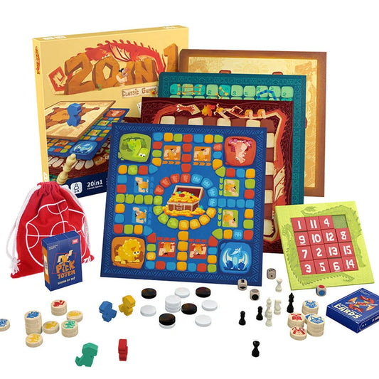 20 in 1 Classic Game Chess Party Toy for Kids - Educational Board Games Set