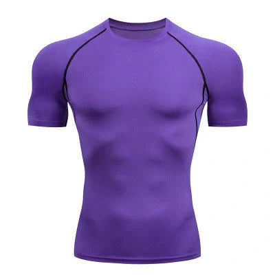 Solid colour quick-drying fitness short sleeve in milk silk and spandex blend