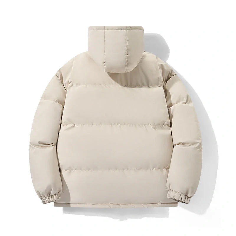 Cotton chenille hooded coat in pink, black, khaki, and sky blue for winter warmth