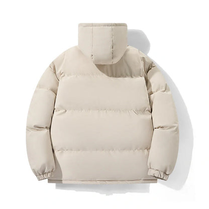 Cotton chenille hooded coat in pink, black, khaki, and sky blue for winter warmth