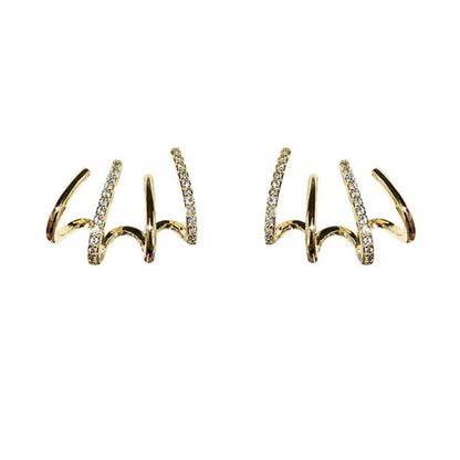 Radiant sterling silver earrings with four-prong zircon stone settings, elegant and fashionable jewelry for women