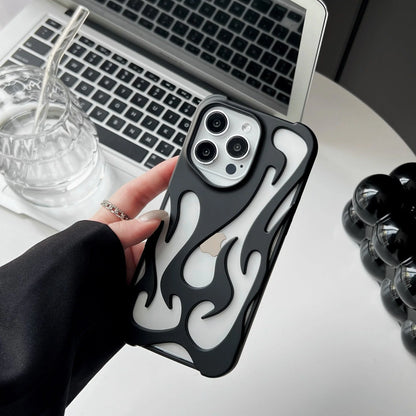 Premium electroplated iPhone case with hollow flame pattern for heat dissipation