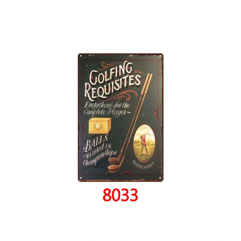 Retro American style tin painting wall decoration 30x20cm