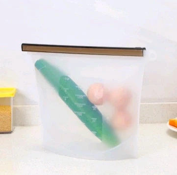Premium silicone food storage bags in various colours, featuring airtight seals and reusable designs