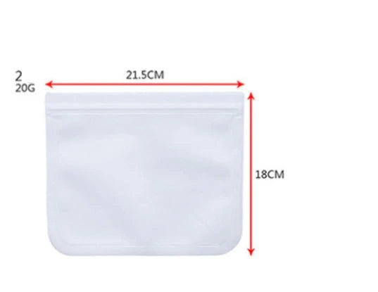 Reusable fresh keeping food storage bags made of durable PEVA material with silica gel and silicone for long-lasting food freshness