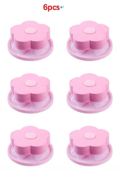 Flower-designed float filter for washing machine hair removal, 9.5cm by 4.0cm