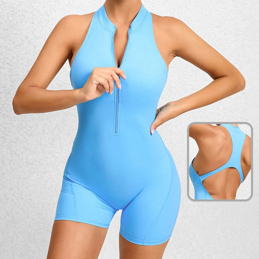 Sculpting stretch jumpsuit in various vibrant colors for active women