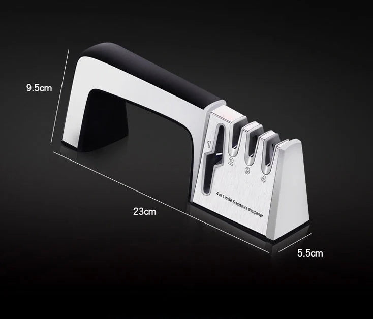 Stainless steel and ABS plastic fast knife sharpener in multiple colours