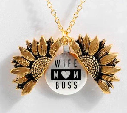 Elegant Sunflower Double-layer Lettering Necklace in various colours