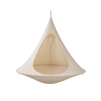 Flying Saucer Lightweight Portable Nylon Hammock in green, ideal for camping and backpacking