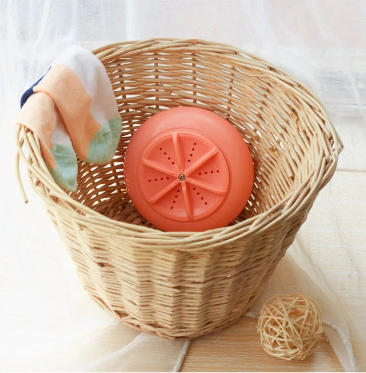 Compact ultrasonic mini washing machine with blue, white, and red colour options
