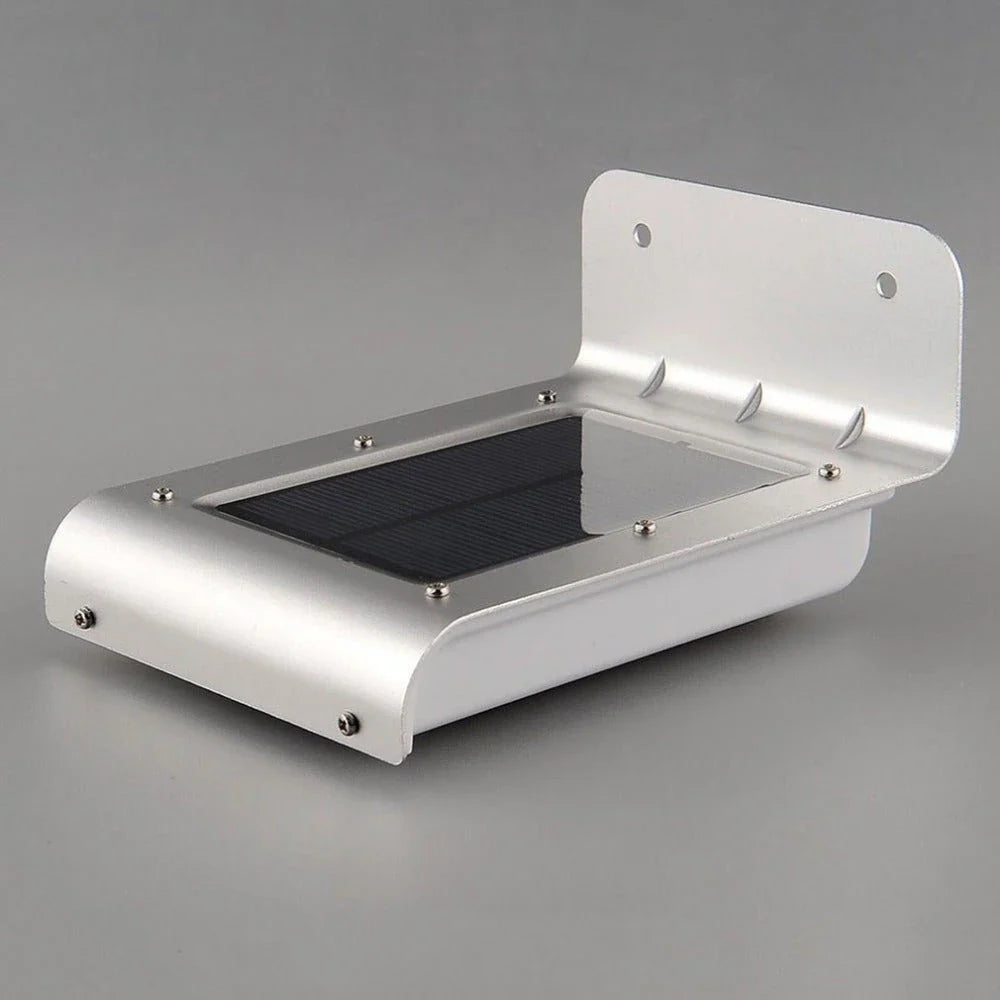 Solar-powered motion-activated outdoor light with bright LED illumination, weatherproof design, and automatic sensor activation